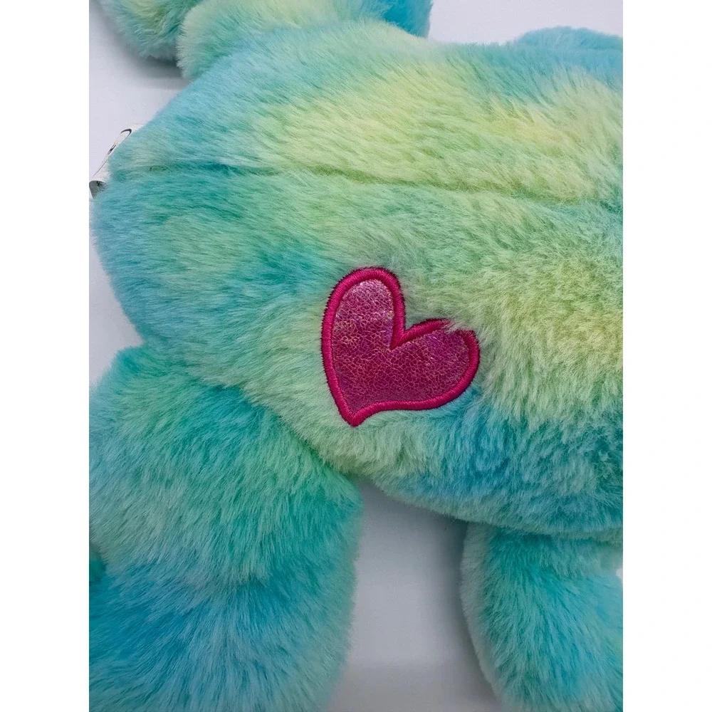 Bee Happy Plush Frog Kids 17 in Blue Yellow Tie Dye Heart Stuffed Animal